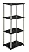 Convenience Concepts Designs2Go 4-Tier Bookshelf/Media Tower, Black