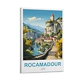 LNHZGNJNH Rocamadour Poster de voyage vintage sur toile Décoration murale pour salon, chambre à coucher 20 x 30 cm