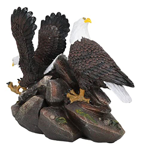 Ebros Gift Patriotic Freedom From End To End American Bald Eagle Bookends Pair Set Sculptures For Book Organization Office And Home Decor Wildlife Birds Swooping And Perching Eagles #TOP2