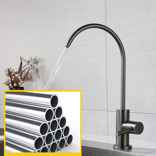 Grifo de filtro de cocina con cuello de cisne en acero inoxidable 6