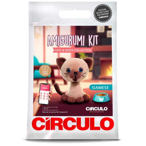 Kit de crochê Círculo Amigurumi – Gatos e Cães – Tudo Incluído, Instruções Fáceis – Kit de Crochê pa