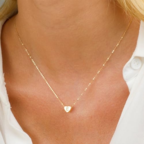 Turandoss Teen Girl Gifts - Gold Necklace For Girls 16K Gold Filled Heart Initial Necklaces For Women Initial E Necklace For Girls Gifts Letter Necklace For Women Girls Teen Girl Gifts Trendy Stuff thumb #1