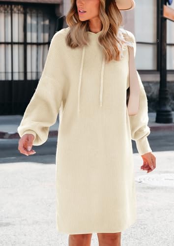 PRETTYGARDEN Womens Fall Sweater Dress Casual Long Sleeve Chunky Knit Pullover Oversized Hoodie Tunic Sweaters Winter Clothes