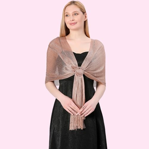 Evening Dress Shawls and Wraps for Women, Dressy Shawls and Wraps Come with Scarf Ring Clip2
