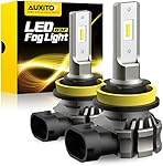 AUXITO H11/H8/H16 LED Fog Light Bulbs or DRL, 6000 Lumens 6500K Cool White Light, 300% Brightness, CSP LED Chips Fog Lamps Replacement for Cars, Play and Plug (Pack of 2)