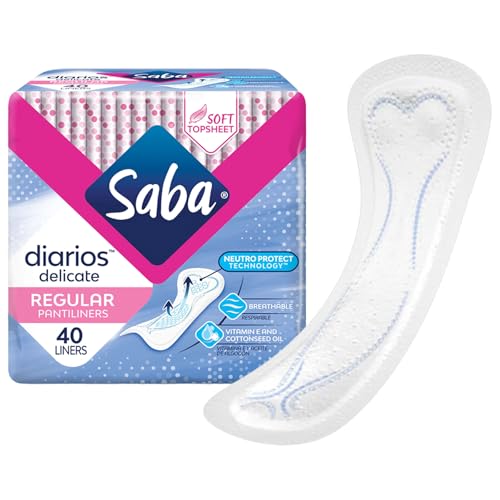 Image of SABA Diarios Regular Delicate Pantiliners, Unscented, Breathable & Comfortable for Everyday Freshness, 4-Pack of 40 Pads (160 Count)