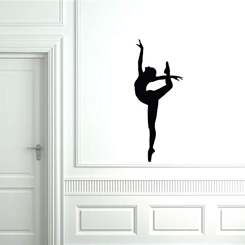 Dnven Dance Wall Decals Girls Dancing Silhouette Removable Vinyl Stickers Physical Training Home Decors Murals For Dance Rooms Girls Rooms Black 22 Inches X 58 Inches #TOP2