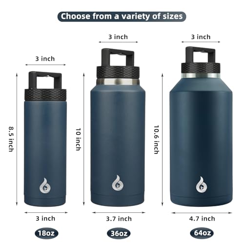 Image of BJPKPK 64oz Insulated Water Bottle, Stainless Steel Vacuum Jug with Handle