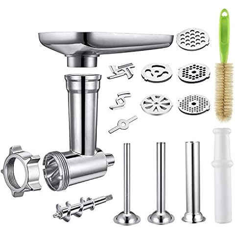 Gdrtwwh Food Grinder Attachment Compatible with All KitchenAid Stand Mixers,Includes 3 Sausage Stuffer Tubes Cover