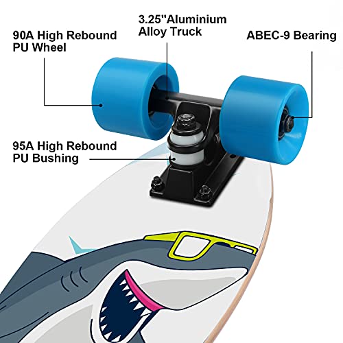 Image of KO-ON Skateboard Complete Skateboards 22 Inch Mini Cruiser Skateboards for Beginners Kids Boys and Girls