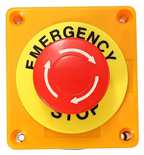Bouton poussoir d'arrêt d'urgence étanche auto-bloquant 10A - 3
