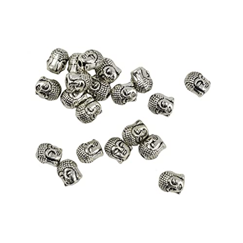 Gazechimp Lot de 20pcs Perles Bijoux Argent Tibétain Forme Bouddha 3D Fabrication de Bijoux DIY
