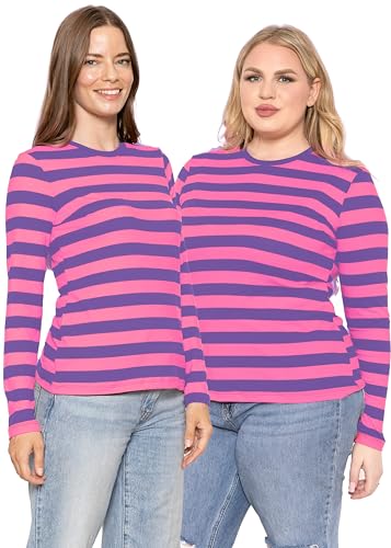 STRETCH IS COMFORT Women’s Long Sleeve Lay Flat Crew Neck Tee | Everyday Top | Plus & Regular Sizes S-5X2