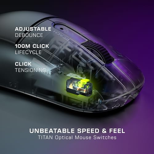 Image of Turtle Beach Burst II Air - 2.4GHz Wireless Gaming Mouse: 47g Ultra Lightweight, Optical Switches, Symmetrical, 26K DPI Optical Sensor, Bluetooth, 120-hour Battery, USB-C Cable - Black