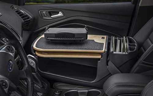 Image of AutoExec GripMaster Car Desk for Your Vehicle Workstation and Mobile Office, Natural with Printer Stand | Vehicle Workstation, Mobile Office, With Printer Stand
