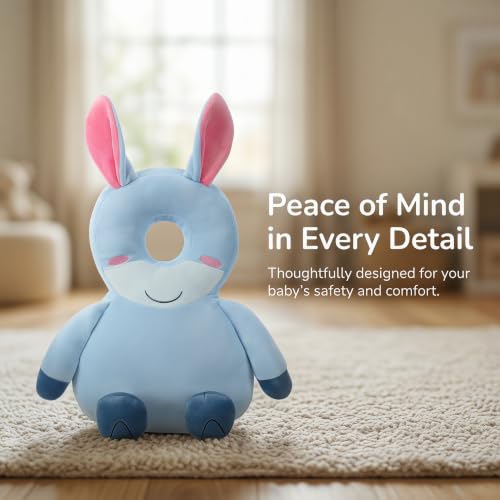 Image of Baby Head Protector Backpack - Soft & Lightweight Head Protection Pillow for Bebe Walking and Crawling(Donkey)