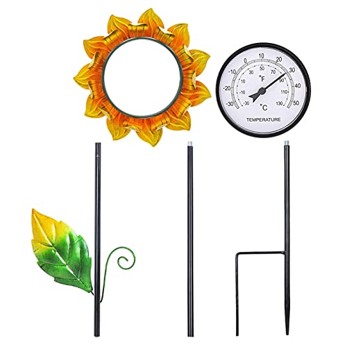 Thermomètre d'extérieur avec piquet en métal | Thermomètres d'extérieur pour terrasse | Thermomètre extérieur décorations de jardin pour patio cour A/a
