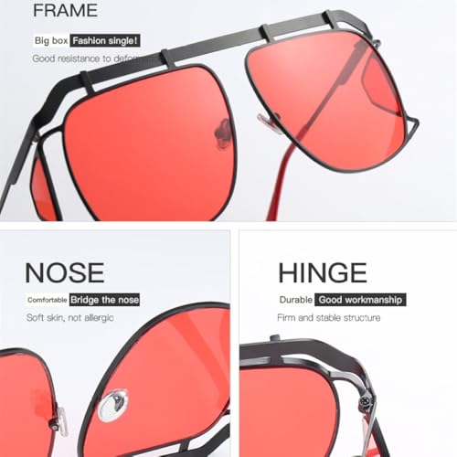 SPOAVGYZ-Square Sunglasses Women Fashion Oversized Metal Frame Vintage Glasses Men Shades Retro Gradient Colors UV4004