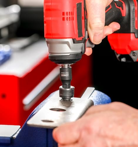 Image of ARES 70497 9-Pc Metric Impact Hex Socket Set, Chrome Moly, Rail