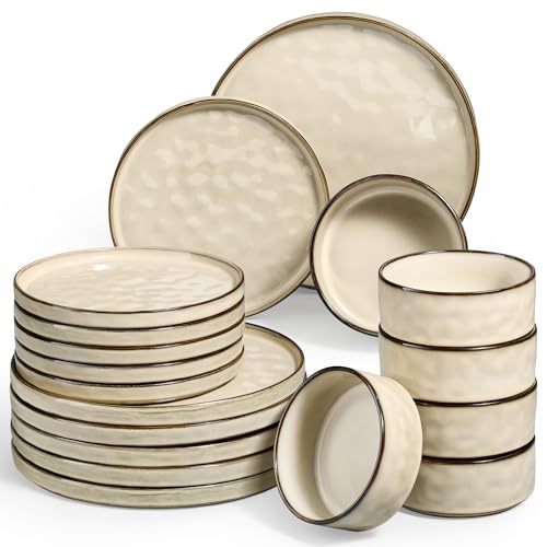 Geschirrset, Onader 18 Teiliges Steinzeug Tafelservice Set,...