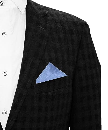 Image of TIE STUDIO Men's Solid Pocket Square | Size- 10cm x 10cm | Colour-Royal Blue | Pack of 1 |