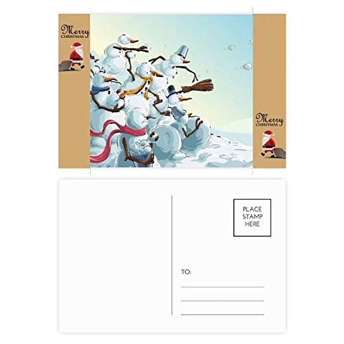 Cartes de remerciement bonhomme de neige en lot de 20 avec impression premium pour vos voeux