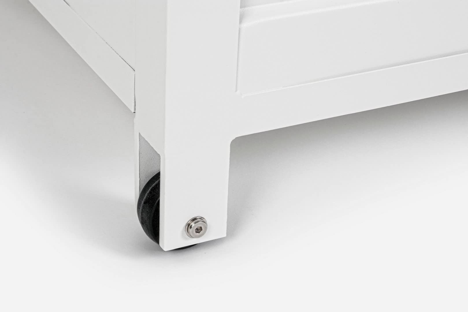 Decor Space Coffre de coffre Atlantic porte-coussins extérieur en aluminium avec roues (Blanc)