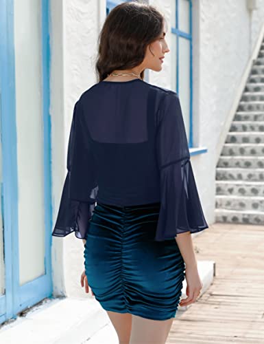 Totatuit Womens Bolero Shrugs Open Front Chiffon Shrug Short Sleeve Sheer Cardigan Shrugs #TOP5