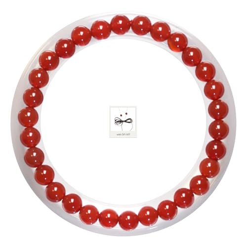 BANANE LAB Deep Red Carnelian Bracelet 6mm Natural Beads Fits 6.5 Wrist
