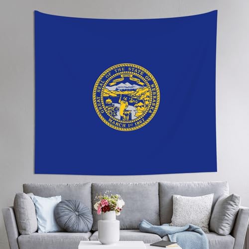 Tapiz de pared para dormitorio EdWal de 152 x 130 cm con bandera decorativa de Nebraska