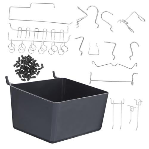 PRETYZOOM Stainless Steel Pegboard Hooks 120pc Set Garage Workshop Organization Tool Holder