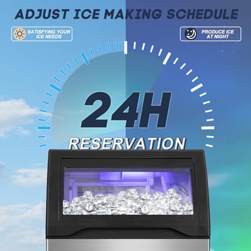 Image of SOZT Commercial Ice Maker Machine 150LBS /24H, 50LBS Storage | Under Counter Ice Maker, Self-Cleaning Freestanding Stainless Steel Ice Cube Maker for Restaurant, Bar, Home, Office