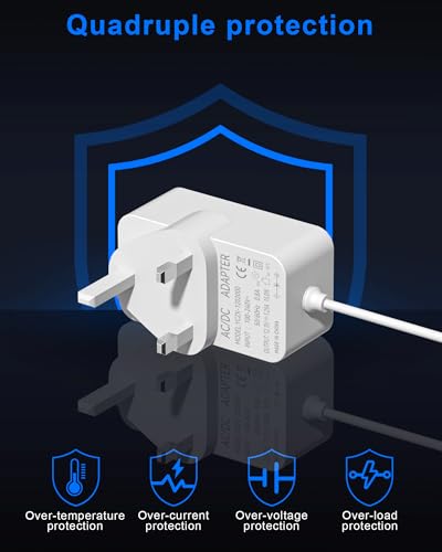 Binamao 12V 1.25A 15W Power Supply Charger Compatible with Echo Dot (3rd/4th/5th Gen) Echo Dot with 3/4 Gen Echo Dot Kids Edition 3/4 Gen Echo Show 5 (1/2Gen) Echo Spot Fire TV Cube, 1.5M Cord - White - Image 4