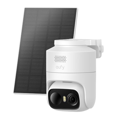 Image of eufy Security eufyCam C37, Wireless Outdoor Security Camera, 360 Pan & Tilt AI Tracking, 2K Solar Camera, Human /Pet /Vehicle Detection, Flexible Solar Panel, Color Night Vision, No Monthly Fee