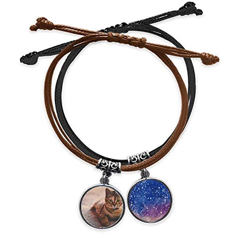 Pulsera de gato tranquilo cadena de cuero ideal para regalar a entusiastas felinos