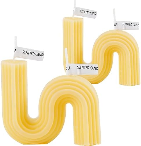 Soulnioi Decorative Candles Aesthetic S Shaped Candles Geometric Candles Soy Wax Candles for Trendy Home Office Aesthetic Room Minimalist Decor Candle (Black)