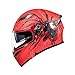 KYPARA Motorcycle Dual Visor Flip up Modular Full Face Helmet with DOT Certification of Impressionism (Red Spider, M)