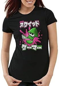 style3 Squid Gamer Damen T-Shirt Shooter Gamer, Farbe:Schwarz, Größe:S