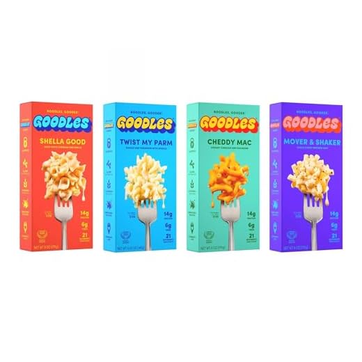 Goodles Mac & Cheese Assortment 4 Pack, 6oz - 14g Protein, 6g Fiber with Prebiotics, 21 Nutrients and Made w/ REAL Cheese! | Clean Label Certified