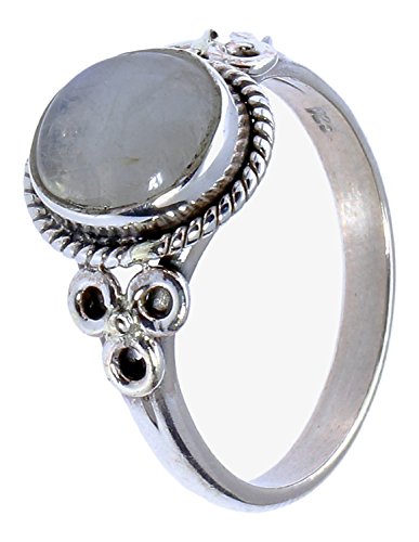 Anillo de plata 925 flor de cuerda con piedra lunar para regalo