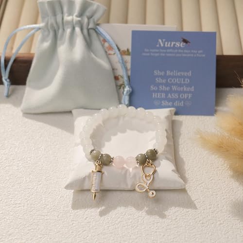 Image of Nurse Graduation Gifts for Women,Class of 2025 Nurse Bracelets with Stethoscope Injector, Nurses Week Gift Nurses Appreciation Gifts
