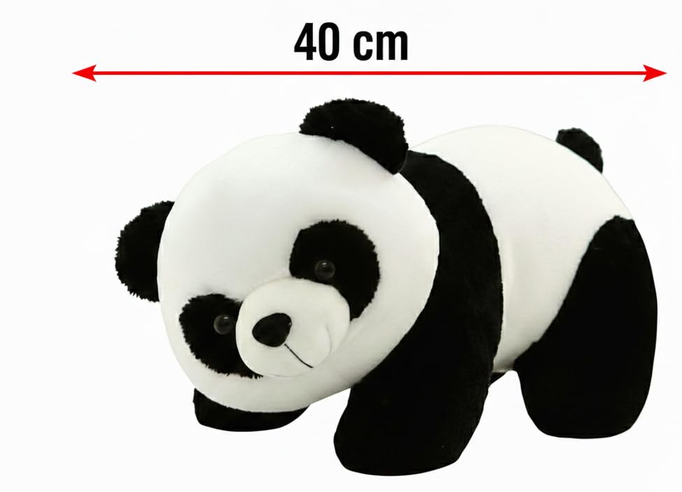 Image of Cute Panda Soft Toy, 40 cm - Large Premium Plush Stuffed Animal for Kids, Boys & Girls | Big Huggable Panda Bear for Birthday & Anniversary Gifting.