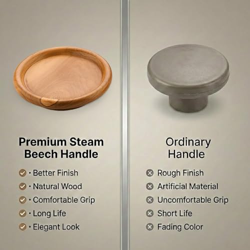 Image of Wooden Wardrobe Handle /Handle for Cabinet /Modern Teak Wood Handle /Door Handle for Wardrobe (6 Inch) Natural Wood Finish-| 3 Years Warranty |