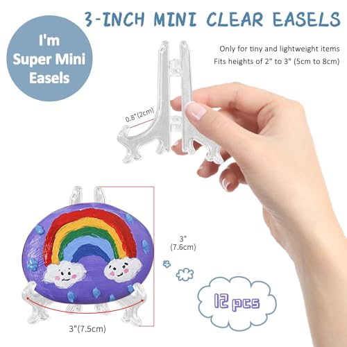 image for Artliving 3 Inch Clear Plastic Easels or Stand/Plate Holders to Displa