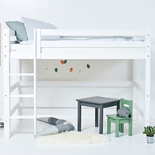 Preisvergleich Produktbild Hoppekids ECO Luxury Mittelhochbett 90x200 cm, Weiß