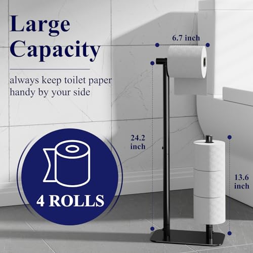 image for Kitsure Toilet Paper Holder Free Standing - Large Capacity Toilet Pape