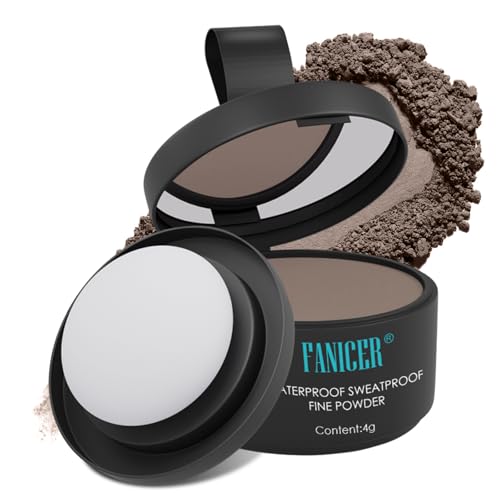 Ansatzpuder, Haaransatz Ausbessern & Haarausfall Abdecken,Unsichtbares Ansatzpuder, Haaransatz Puder unsichtbares, Haar Make-up zur Haarverdichtung für Frauen und Männer（Licht Braun）