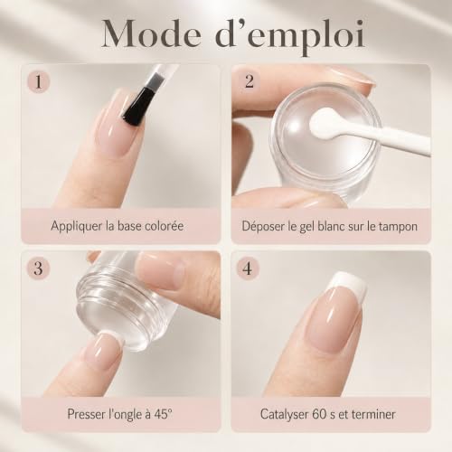 Kit French Manucure Nail Art Stamper Jelly Tampon Silicone Transparent – vue 4