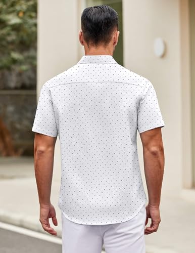 Image of COOFANDY Mens Short Sleeve Casual Button Down Shirts Summer Untucked Dress Shirts with Pocket