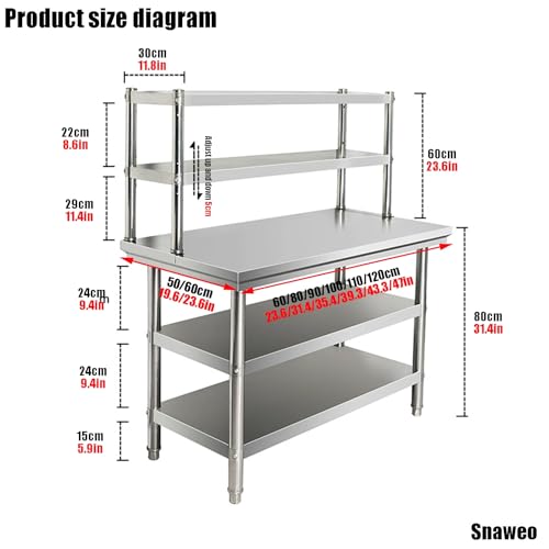 Table de travail robuste en acier inoxydable pour préparation propre - 3